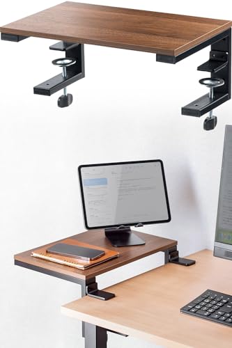 イーサプライ デスクエクステンダー モニター台 クランプ固定 デスク拡張 耐荷重10kg 設置方法3通り 横幅38cm 木目ブラウン EEX-DES29DBRの外観・全体像 画像