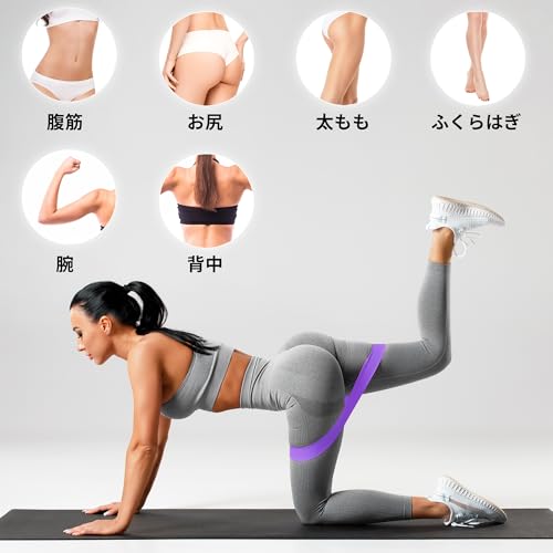 TheFitLife トレーニングチューブ 筋トレチューブ フィットネスチューブ (紫色)の特徴・詳細 画像