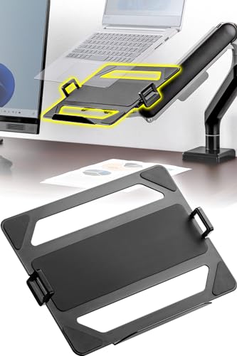 イーサプライ モニターアーム ノートPC モバイルモニター用 マウントトレー スチール製 11.6～17.3インチ VESA75×75対応 ラップトップ ブラック EEX-VESANPC03BK 1