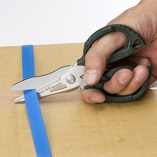 ENGINEER エンジニア 刃 : 刃物用特殊ステンレス、グリップ : PBT 鉄腕ハサミGT キャップ付 刃渡り56㎜ PH-55 グリーンの詳細・まとめ 画像