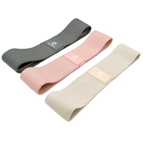 プリマソーレ エクササイズバンド フィットネスバンド トレーニングバンド ゴムバンド 布製 ヒップ 美尻 滑り止め 宅トレ バンド 3本セット マニュアル付 収納袋付 1