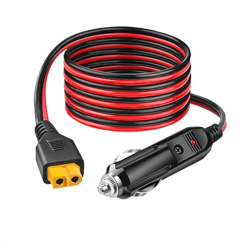 TRkin 車載シガーソケット充電ケーブル シガーソケットからXT60ポート 12V 24V車載充電器 1.5m ポータブル電源充電用ケーブル メスコネクタ 自動車部品対応 1