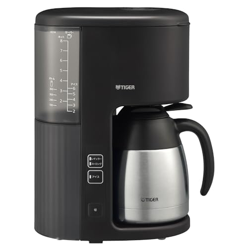 タイガー魔法瓶(TIGER) コーヒーメーカー 大容量8杯用 真空ステンレスサーバー アイスコース抽出可能 グレイッシュブラック ACE-N080KG 1