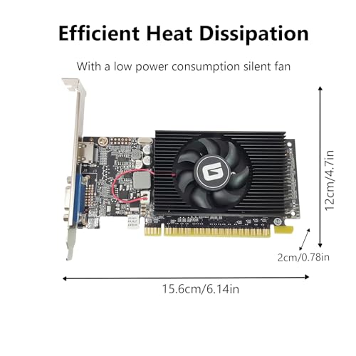 GeForce GT 610 グラフィックボード，2GB，DDR3，64ビット、PCI Express X16、DirectX11、HDMI/VGA、ロープロファイル、PC、SFF、およびHTPC用のエントリーレベルGPU、Win11と互換性がありますの特徴・詳細 画像