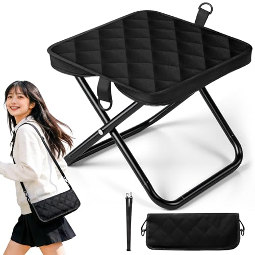 折りたたみ椅子 超軽量 収納袋一体型【5cm収納·耐荷重120kg·1秒開閉】おりたたみ 折り畳み ショルダー付き 持ち運び コンパクト オックスフォード生地 カーボンスチール製 携帯椅子 携帯用マットチェア マルチシーン対応 キャンプ 釣り/バルコニー/観戦/登山 日本語説明書付きの外観・全体像 画像