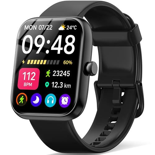 スマートウォッチ【2026新登場・性能進化モデル】iPhone対応 アンドロイド対応 Bluetooth通話機能付き 1.83インチ大画面 SMS/Line通知 Smart Watch 活動量計 腕時計 薄型軽量 ベルト交換可能 スポーツウォッチ 多種類の運動モード 300+種類文字盤 IP68生活防水 メッセージ通知 天気予報 音楽再生 多機能スマートウォッチ レディース メンズ 1