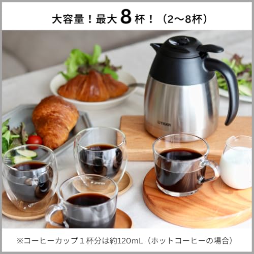 タイガー魔法瓶(TIGER) コーヒーメーカー 大容量8杯用 真空ステンレスサーバー アイスコース抽出可能 グレイッシュブラック ACE-N080KGの特徴・詳細 画像