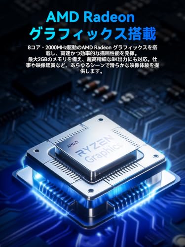 GMKtec ミニPC Ryzen 7 7730U搭載【64GB DDR4・16TB M.2 SSD（拡張可能）】 8コア16スレッド MAX4.5GHz Win11 pro ミニPC 2.5G有線LANポート8K 3画面出力可能 USB3.2×2 HDMI2.0/DP1.4/Type-C Wi-Fi6E BT5.2小型ゲーミングPC M5 Ultra 32GB+1TBの特徴・詳細 画像