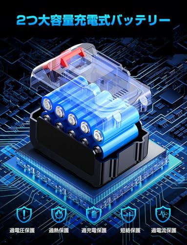 洗車 ブロワー 強力【2026昇級版】充電式 ブロアー 洗車 ジェット ブロアー 超強力 残量表示 無段階変速 高速回転 軽量 コードレス 充電式 強力 洗車ブロワー 耐久性 高温耐性 コンパクト 落ち葉 車の水滴 エアコン 除塵 日本語取扱説明書付き (藍)の特徴・詳細 画像