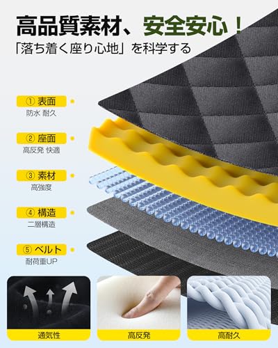 折りたたみ椅子 超軽量 収納袋一体型【5cm収納·耐荷重120kg·1秒開閉】おりたたみ 折り畳み ショルダー付き 持ち運び コンパクト オックスフォード生地 カーボンスチール製 携帯椅子 携帯用マットチェア マルチシーン対応 キャンプ 釣り/バルコニー/観戦/登山 日本語説明書付きの特徴・詳細 画像