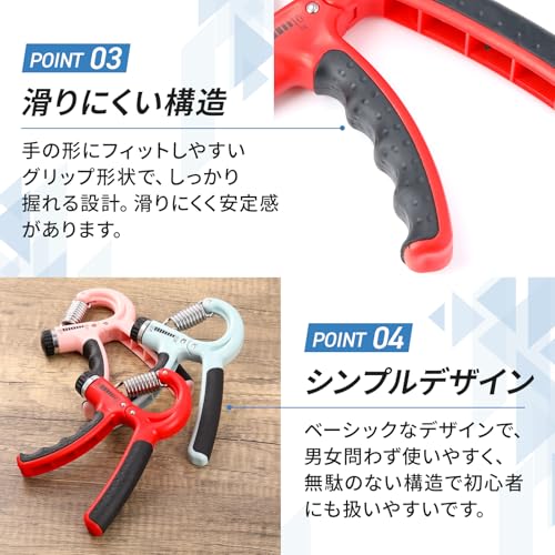 スポギア ハンドグリップ 握力 トレーニング 筋トレ 可変式 グリッパー リハビリ 子供 (ライトブルー)の特徴・詳細 画像
