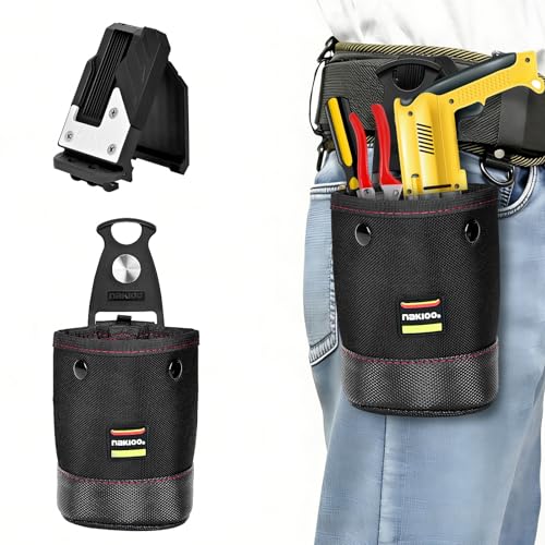 腰袋 釘袋 快速着脱工具ベルトバッグ 回転フックで落下防止 工具差し 軽量防水 現場作業/DIYに最適腰袋 バネ式開閉 着脱式工具ホルダー付き ベルト装着可能 工具ポーチ 小物入れ 防水・耐久 高密度ナイロン素材 電工/大工/DIY/釣り用 (C) [並行輸入品] 1