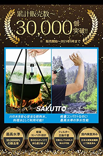 SAKUTTO 携帯浄水器 防災グッズ 浄水器 災害 防災 濾過器 アウトドア 災害グッズ 【日本正規品】の詳細・まとめ 画像
