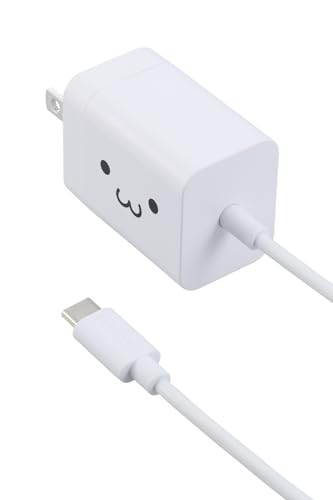 エレコム 充電器 Type-C USB-C 20W USB PD対応 ケーブル一体型 1.5m PSE認証品 GaN採用 折りたたみ式プラグ しろちゃん 【 iPhone16 15 等対応】 EC-AC6920WF 1