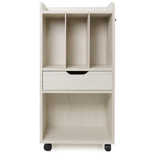 ランドセルラック スリム幅 キャスター付き 収納 幅約42.3cmx奥行約29cmx高さ約88.5cm ランドセル置き 側面フック付き お片付けラック子供用 (ホワイト スリムサイズ) 1