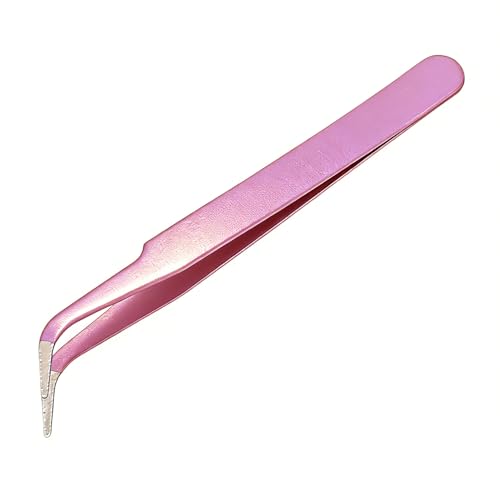 ステッカー用ピンセット 丸先&平先 シール貼り ステッカー収納 シールピンセット すくいやすい 傷つきにくい ステッカーブック デコレーション 手芸用 (ピンク)の外観・全体像 画像