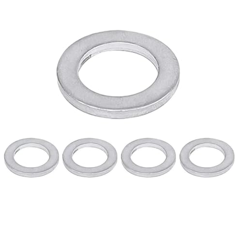 ドレンパッキン M14 5個入り アルミニウムドレンパッキン 外径22mm*内径14mm*厚み2mm オイルドレンプラグガスケット オイル交換用 94109-14000 19-17012 互換 コンプレッションワッシャー シーリングリング (5枚) [並行輸入品] 1