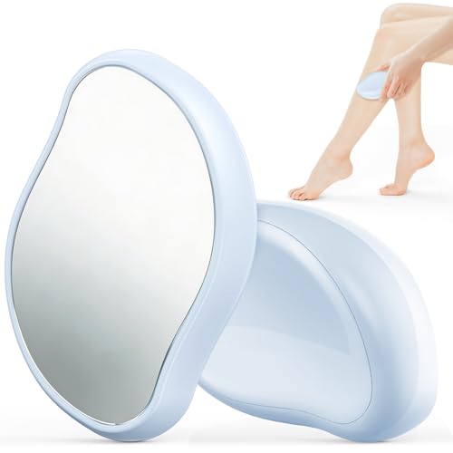 脱毛器 擦るだけ【業界注目!・痛くない次世代モデル】無痛脱毛器 ナノガラス 物理脱毛 角質除去 手のひらサイズ 軽量 携帯便利 家庭用脱毛器 男女兼用 操作簡単 痛みゼロ 初心者向け 自宅 旅行 出張 ギフトにも最適 オシャレ メンズ/レディースシェーバー(ブルー)の外観・全体像 画像