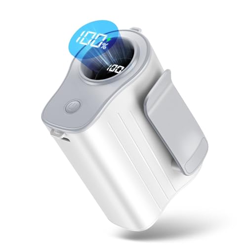 腰掛け扇風機 強力 【一台四役 大容量8000mAh 100段階大風量】 携帯扇風機 腰掛け/首掛け/卓上/手持ち ベルトファン 18000RPM 超強風 最長20時間持続 182g 軽量 小型 充電式 ベルト扇風機 ポータブル LED残量表示 ネックストラップ付き ミニファン 熱中症予防 暑さ対策 屋外作業 倉庫作業 工事現場 農作業 登山/徒歩/釣りなどアウトドアに適用 (オフホワイト) 1