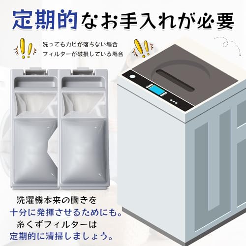 洗濯機糸くずフィルター ハイアール対応 Haier洗濯機用糸くずフィルター JW-C/JW-Kシリーズに対応 クズ・ホコリ・髪・ペットの毛 濾過ネット ゴミ取りネット (2点セット)の特徴・詳細 画像