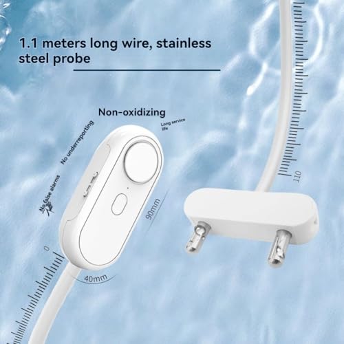 QAWIHTFURD リモートコントロール水漏れセンサー検出器 120DB ホームアラーム 水漏れアラーム 洪水警報 オーバーフロー保護の詳細・まとめ 画像