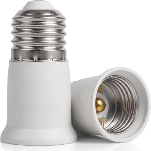 E26口金延長 ソケットアダプター E26→E26変換 約3CM延長 電球口金延長コネクタ 照明器具用（2個セット） 1