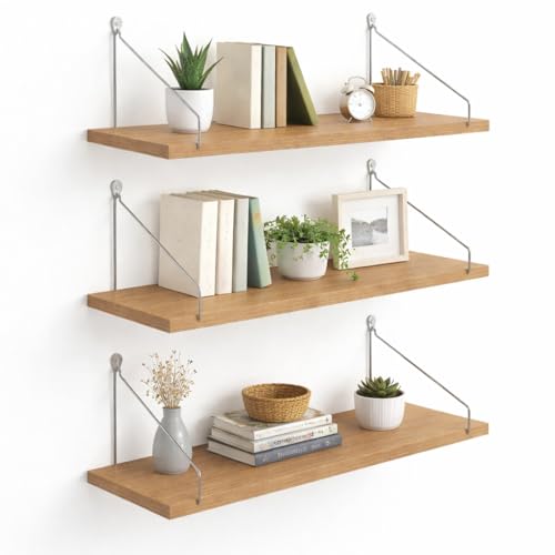 ウォールシェルフ 壁掛け棚 3個セット 幅60cm 木製 ウォールナット 壁面収納 飾り棚 本棚 ラック DIY 収納ラック トイレ 玄関 シンプル おしゃれ 1