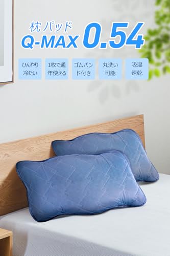 枕カバー 冷感 【2026&夏新開発&接触冷感&Q-MAX0.54】 洗える 固定ゴムバンド ひんやり まくらカバー 枕かばー 吸湿 通気 抗菌 防臭 四季兼用 枕カバー 43x63cm 2個セットの詳細・まとめ 画像