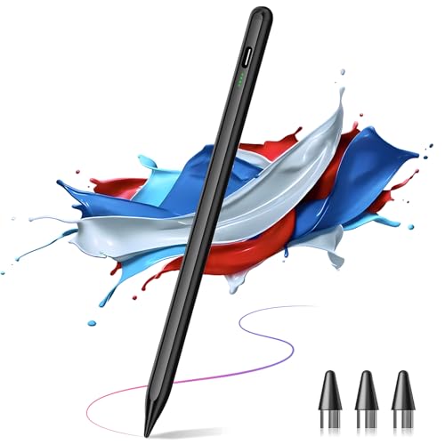 タッチペン 【2026年革新版 全機種対応】タブレット ペン スタイラスペン スマホ Type-C充電 12g超軽量 極細 超高精度 交換用ペン先 3 つ付属 磁気吸着機能対応/バッテリー残量表示/自動電源OFF 耐久 iPad・iPhone・Android・タブレット用ペンシル 日本語取扱説明書付き 1