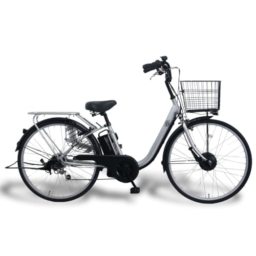 【Amazon.co.jp限定】100%完成品 26インチ 電動アシスト自転車 シマノ外装6段変速 前輪駆動 36V 8.5AHバッテリー TDF-26Z (マットシルバー)の外観・全体像 画像
