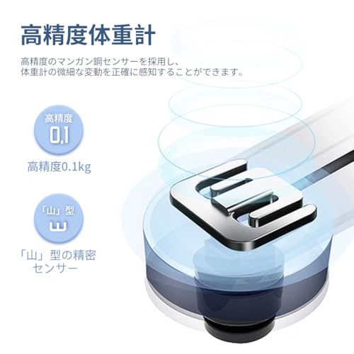 体重計 ヘルスメーター 電子スケール 2025最新 体重計 自動電源ON/OFF 180kgまで対応 高精度 軽量収納 便利に健康管理 日本語取扱説明書 (01White)の特徴・詳細 画像