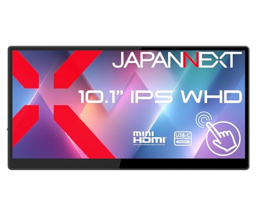 JAPANNEXT 10.1インチ IPSパネル搭載 10点マルチタッチ対応 ワイドHD(1540×720)解像度 モバイルモニター JN-MD-IPST101WHD miniHDMI USB-C 自立式キックスタンド搭載 フェルトケース同梱 【2年保証】 1