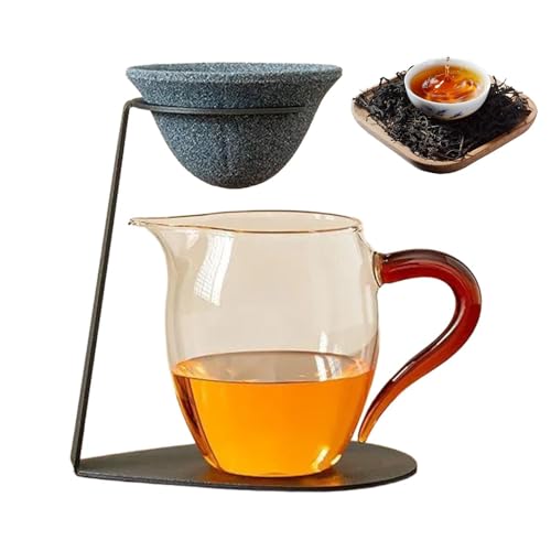 セラミックティーストレーナー、14x16.5cm 陶器製茶漉し、スタンド付き茶こしコーヒーフィルター、セラミック 茶こし、茶 こし セ ラミック、高精度で再利用可能 玄人、大人、飲料愛好家、カフェ、バー、家庭、ホテル、レストラン向けの外観・全体像 画像