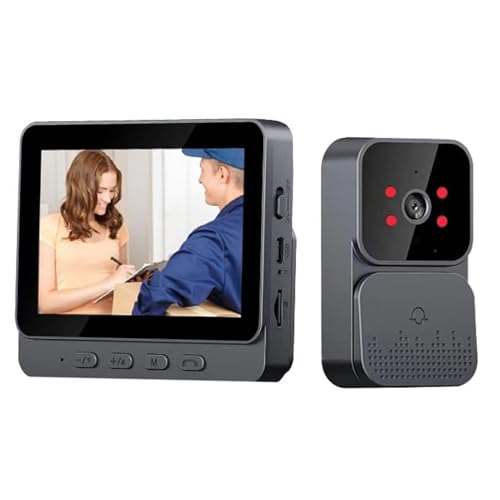 ZAIDER インターホン ワイヤレス 工事不要 ドアホン テレビドアホン カメラ付き 【双方向通話/自動録画】 赤外線LED 暗視撮影 2.4Ghz無線 WI-FI不要 玄関チャイム USB充電 超広角 防犯カメラ 日本語説明書 1