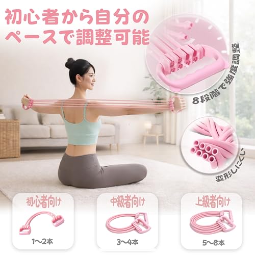 ストレッチチューブ エクササイズバンド 強度調整可能 トレーニングチューブ 全身トレーニング 肩甲骨ストレッチ 筋トレチューブ ながら運動 自宅トレーニング ダイエット 姿勢矯正 滑り止め ペダル付き(パープル)の詳細・まとめ 画像