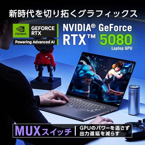 ASUS ゲーミングノートPC ROG Zephyrus G16 GU605CW 16.0型 RTX 5080 Core Ultra 9 285H メモリ 64GB SSD 1TB リフレッシュレート240Hz RGB イルミネートキーボード Windows 11 動画編集 PC Game Pass 3ヶ月利用権付き GU605CW-U9R5080の特徴・詳細 画像