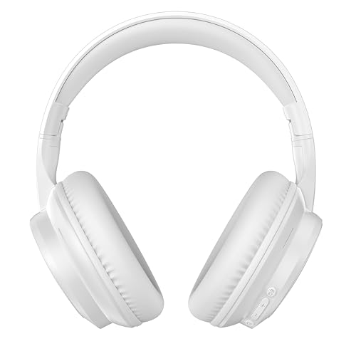 ヘッドホン Bluetooth ワイヤレスヘッドホン 有線 無線 両用 Bluetooth5.4 低遅延 HIFI高音质 ヘッドフォン 最大60時間連続再生 オーバーイヤー ステレオヘッドホン 2台同時接続可 密閉型 音漏れ防止 折り畳み可能 マルチポイント 音量調整可 Type-C 急速充電 TELEC認証 男女兼用/音楽/映画 高級ホワイトの外観・全体像 画像
