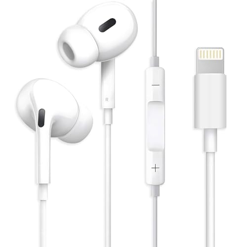 iPhone イヤホン 有線 【2026年新型 MFi 認証製品】 ライトニング イヤホン 純正 HiFi音質 音量調整 通話可能 小型軽量 iPhone14/13/12/11/iPad/iPad Pro デバイスに対応の外観・全体像 画像