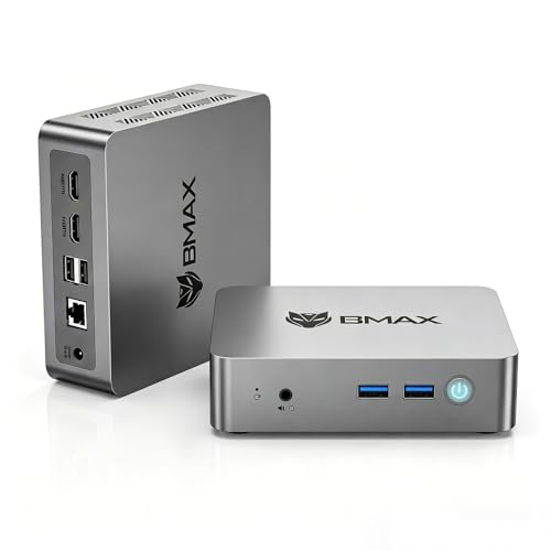 Bmax ミニPC【2026最新・快適動作・N4500 最大2.8GHz mini pc】Win11 Pro 8GB DDR4+256GB SSD (PCle4.0 対応可能) 小型デスクトップ 静音32dB・省電力6W 高速有線LANポート ミニパソコン 4K×2画面出力 ビジネス/在宅ワーク向け 小型パソコン Wi-Fi5/BT5.0 小型pc 企業用/業務用の外観・全体像 画像
