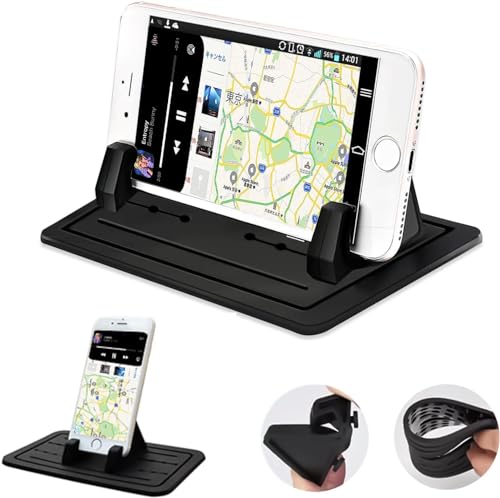 スマホホルダー 車 スマホスタンド 【2026年進化】 Twofox シリコン製スマホ車載ホルダー GPS用クリップホルダー 脱着簡単 全車種対応 滑り止め スマホスタンド 水洗い可 持ち運びらくらく ダッシュボード/卓上など適用 i-Phone・Android 各種スマートフォン インチまで多機種対応 ナビ用 車載ホルダー 1