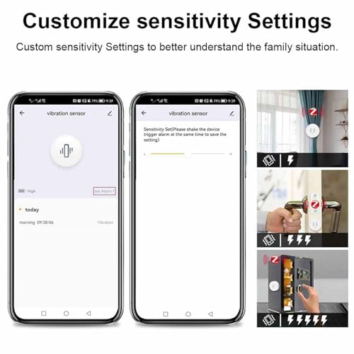 Lychae 4X Tuya ZigBee スマート振動センサー リアルタイム監視 ドア窓検知アラーム スマートセキュリティ保護センサーの特徴・詳細 画像