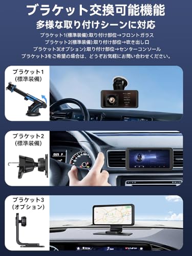 【超軽量・取付簡単・1DINサイズ 】ROHOU ポータブルナビ 7インチ ディスプレイオーディオ CarPlay Android Auto対応 超軽量 リング 1DINサイズ 車載モニター carplay モニター カーナビ カーナビ オーディオ一体型 ナビ カーナビ ポータブル ナビ WiFi 車Bluetooth音声出力可 ステレオ音質 ナビ 音楽 電話 工事不要 取付簡単 多車種対応の特徴・詳細 画像