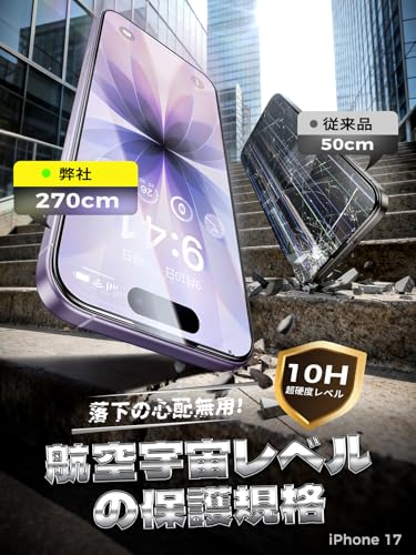 iphone 17 ガラスフィルム 用 【10H+硬度 航空宇宙ガラス 周り浮きゼロ 】2枚セット 米軍MIL規格 いphone17 保護フィルム 全面保護 耐衝撃 極細ベゼル 曲面エッジ 17フィルム 簡単貼り付け boxガイド枠付き 自動除塵 自動吸着 超クリア画質 高光沢 目の疲れ軽減 携帯フィルム 1:1 全面カバー サラサラ 飛散・破損防止 6.3インチの詳細・まとめ 画像