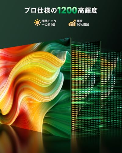 モバイルモニター 4k 16インチ ポータブルモニター Vimonic 1200nits高輝度 ポータブルディスプレイ 1500:1コントラスト サブモニター 非光沢 モバイルディスプレイ 16:10 画面比 標準型VESA USB Type-C/Mini HDMI端末の特徴・詳細 画像