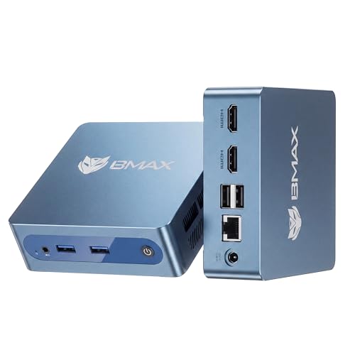 Bmax ミニpc 小型パソコン Intel J3355 最大2.5Hz【8TB SSD増設可能|SATA/NVMeデュアルスロット対応】mini pc Windows11 静音38dB 初心者向け 小型超軽量ミニパソコン|4K静音 高速熱放散|HDMI|BT5.0 ビジネス/在宅ワーク向け 企業用/業務用 (6GB+128GB 日本語版)の外観・全体像 画像