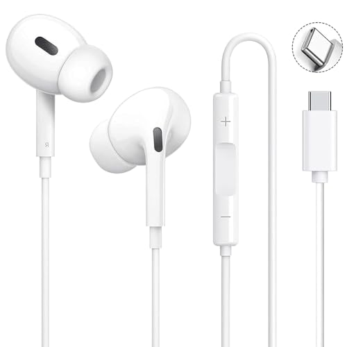 タイプc イヤホン【2026改良モデル】 TYPE-Cイヤホン 有線【iPhone15.16.17対応】USB-Cイヤホン有線 TYPE-Cジャック HIFI音質 音量調節 重低音 高密着遮音設計 マイク付き 通話可能 ハイレゾ クリア通話 ステレオイヤフォン ヘッドホン 小型·軽量 防水15.16.17/Xperia/Galaxy/iPad対応 1