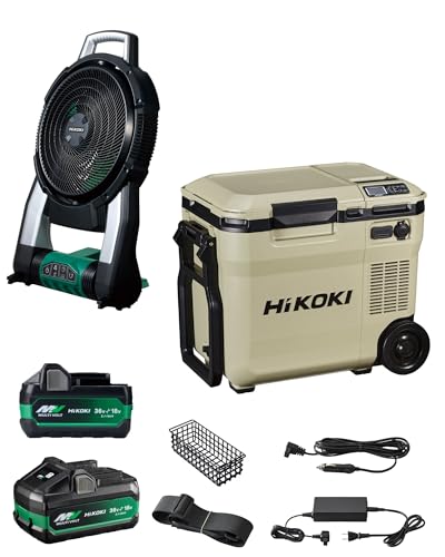 【セット買い】 HiKOKI(ハイコーキ) 14.4V/18V充電式冷温庫 UL18DC(WMBZ) + 18V充電式ファン UF18DSAL(NN) + マルチボルト蓄電池 BSL36A18Xの外観・全体像 画像