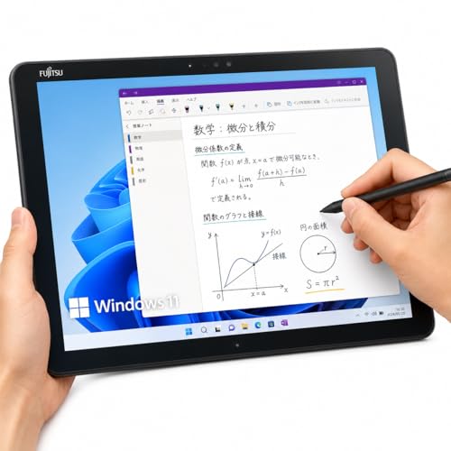 【整備済み品】富士通 お絵描き・動画視聴に最適 ARROWS Tab V727 12.3型フルHD タブレットPC (Core m3-7Y30 / 高速 SSD 128GB / Win11 Pro/スタイラスペン付属/Wi-Fi/Bluetooth/カメラ) 初期設定済み すぐに使用可能の外観・全体像 画像