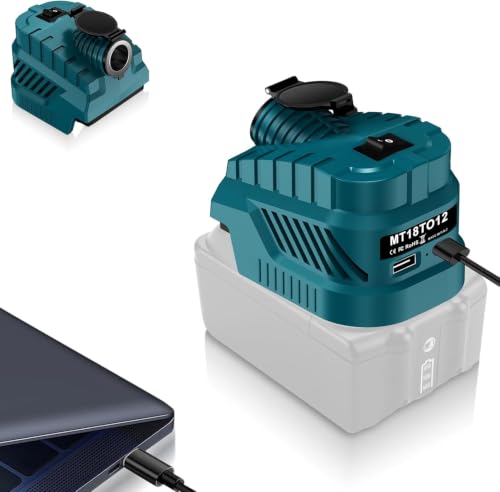 18Vバッテリー 変換アダプター マキタ 18V バッテリー対応 12V 降圧コンバーター 240W (マキタブルー) 1