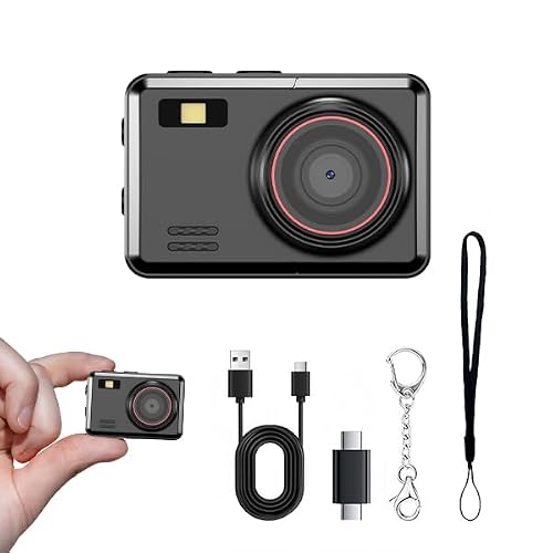 Rough mini Camera 超軽量31g 亜鉛合金ボディー デジカメ レトロカメラ ミニカメラ 小型カメラ レトロ 韓国 エモイ Y2K コンパクト ラフカメラ 充電式 かわいい 日本語説明書付き (ブラック)の外観・全体像 画像